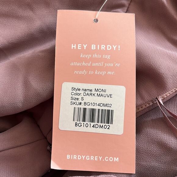 NWT BIRDY GREY Moni Convertible Dress Chiffon Dark Mauve Size Small Bridesmaid - Picture 4 of 7
